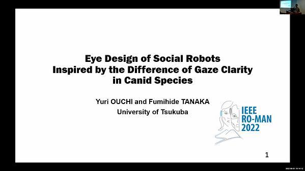 Eye Design of Social Robots Inspired by the Difference of Gaze Clarity in Canid Species