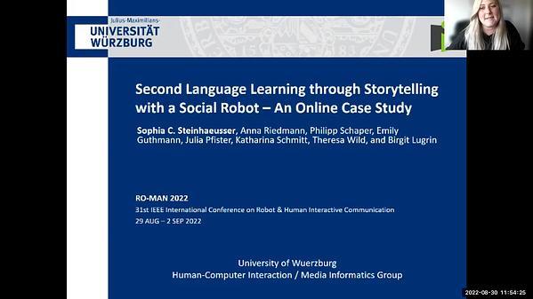 Second Language Learning through Storytelling with a Social Robot - An Online Case Study