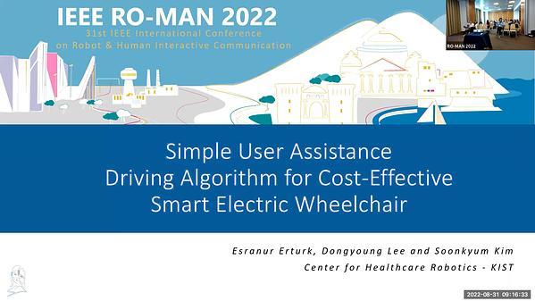 Simple User Assistant Driving Algorithm for Cost Effective Smart Electronic Wheelchair