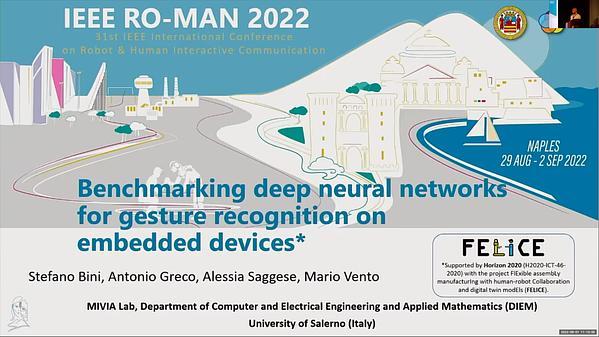 Benchmarking deep neural networks for gesture recognition on embedded devices