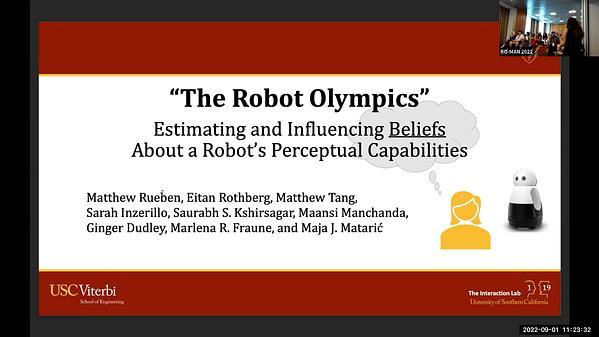 The Robot Olympics: Estimating and Influencing Beliefs about a Robot's Perceptual Capabilities