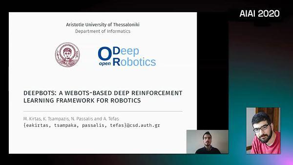 Deepbots: A Webots-based Deep Reinforcement Learning Framework for Robotics