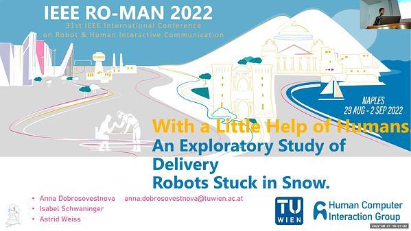 With a Little Help of Humans. An Exploratory Study of Delivery Robots Stuck in Snow