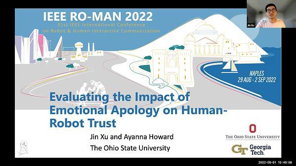Evaluating the Impact of Emotional Apology on Human-Robot Trust