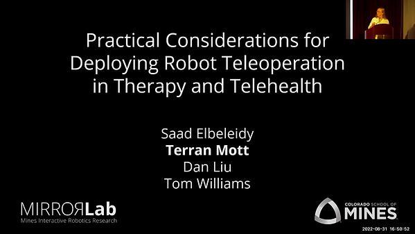 Practical Considerations for Deploying Robot Teleoperation in Therapy and Telehealth