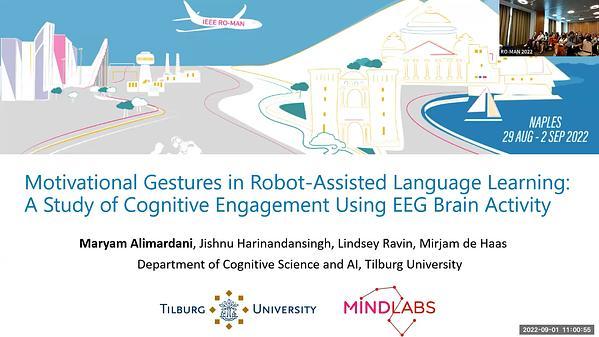 Motivational Gestures in Robot-Assisted Language Learning: A Study of Cognitive Engagement using EEG Brain Activity