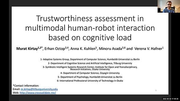 Trustworthiness assessment in multimodal human-robot interaction based on cognitive load