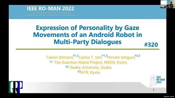 Expression of Personality by Gaze Movements of an Android Robot in Multi-Party Dialogues
