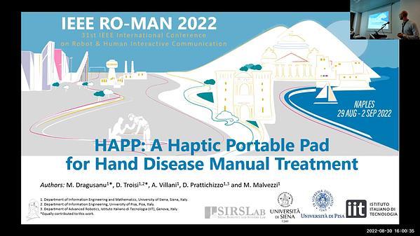 HAPP: a Haptic Portable Pad for Hand Disease Manual Treatment