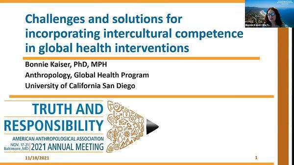 Challenges and Solutions for Incorporating Intercultural Competence in Global Health Interventions