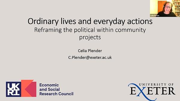 Ordinary lives and everyday actions: Reframing the political within community projects