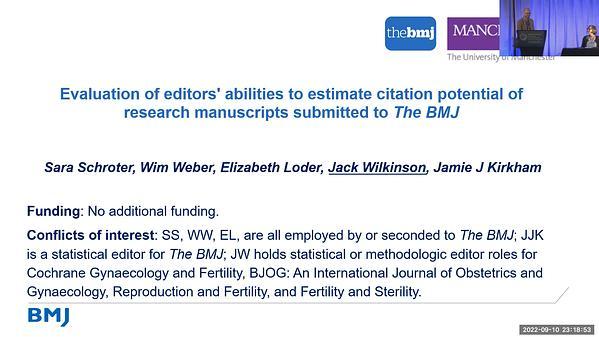 Evaluation of Editors' Abilities to Estimate Citation Potential of Research Manuscripts Submitted to The BMJ