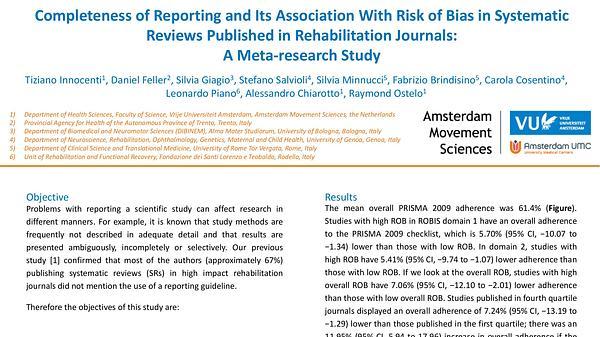 Completeness of Reporting and Its Association With Risk of Bias in Systematic Reviews Published in Rehabilitation Journals: A Meta-research Study