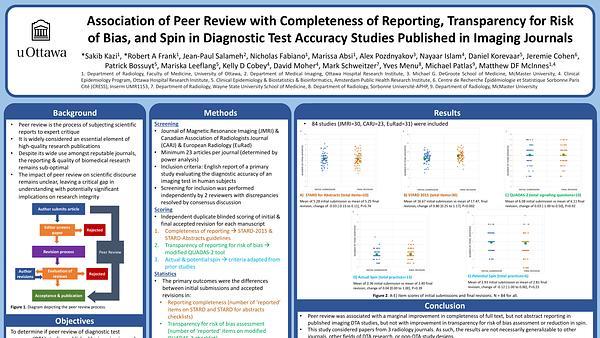 Association of Peer Review with Completeness of Reporting, Transparency for Risk of Bias, and Spin in Diagnostic Test Accuracy Studies Published in Imaging Journals