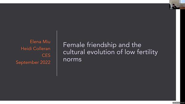 Female friendship and the horizontal transmission of low fertility values