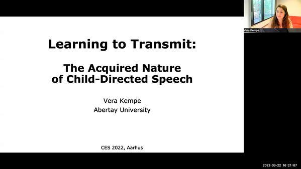 Learning to Transmit: The Acquired Nature of Child-Directed Speech