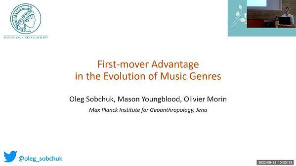 First-mover advantage in the evolution of music genres