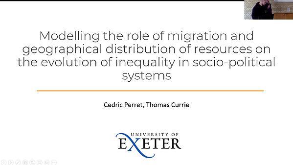 Modelling the role of migration and geographical distribution of resources on the evolution of inequality in socio-political systems