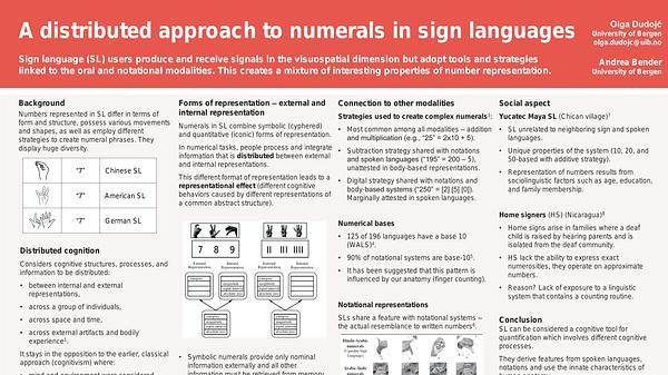 A distributed approach to numerals in sign languages