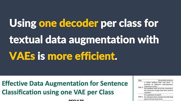 Effective data augmentation for sentence classification using one VAE per class