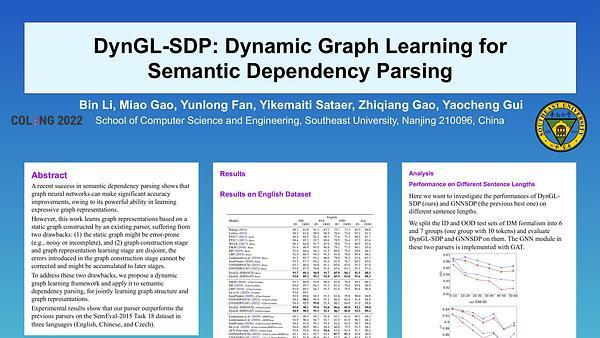 DynGL-SDP: Dynamic Graph Learning for Semantic Dependency Parsing