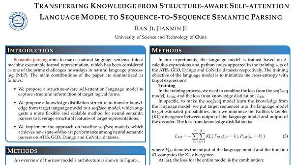 Transferring Knowledge from Structure-aware Self-attention Language Model to Sequence-to-Sequence Semantic Parsing