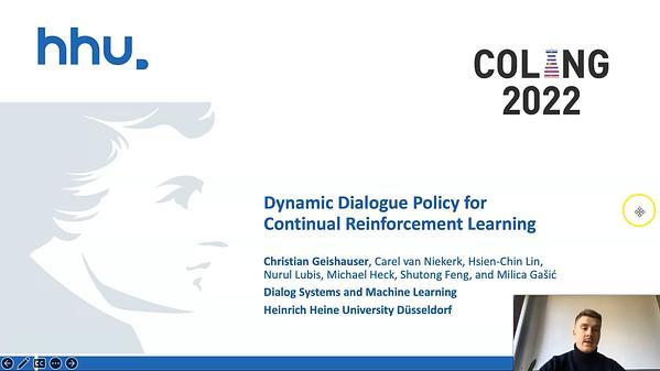 Dynamic Dialogue Policy for Continual Reinforcement Learning