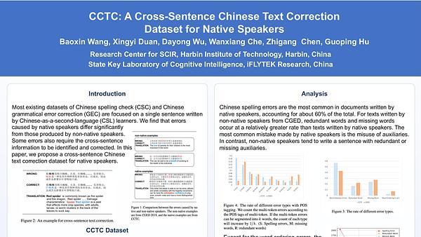 CCTC: A Cross-Sentence Chinese Text Correction Dataset for Native Speakers