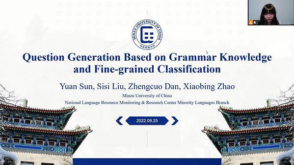 Question Generation Based on Grammar Knowledge and Fine-grained Classification