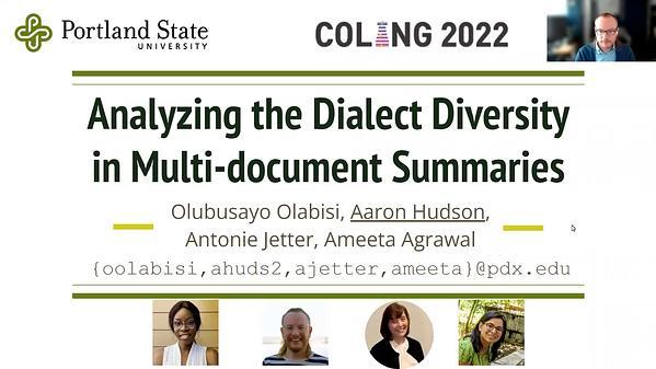 Analyzing the Dialect Diversity in Multi-document Summaries