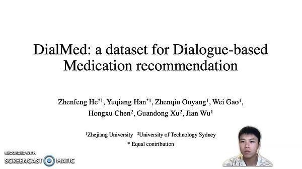DialMed: A Dataset for Dialogue-based Medication Recommendation