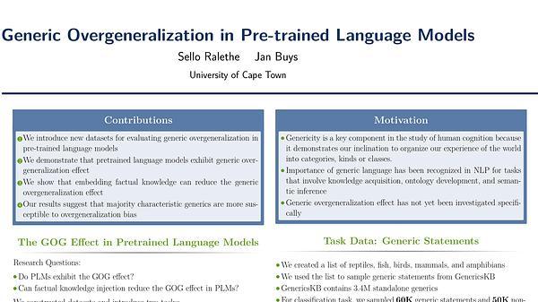 Generic Overgeneralization in Pre-trained Language Models