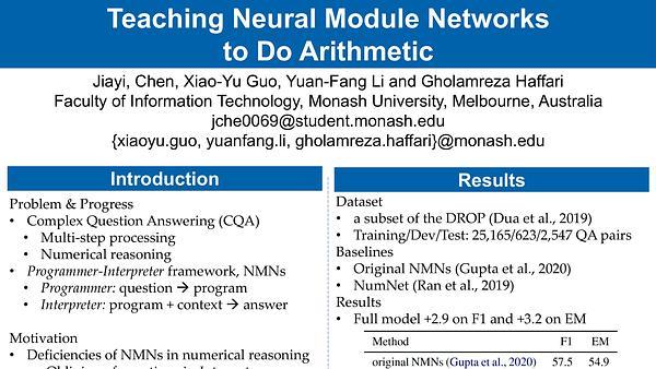 Teaching Neural Module Networks to Do Arithmetic