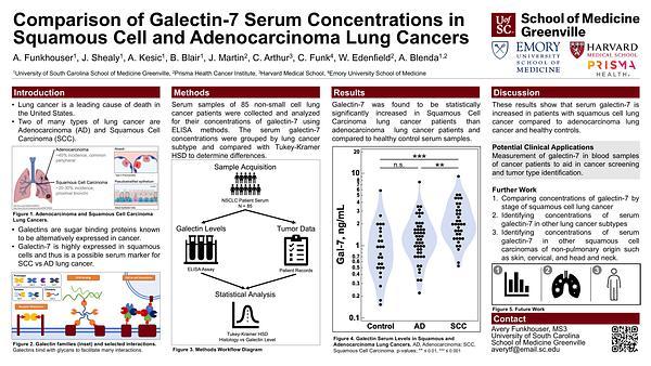 Comparison of Galectin-7 Serum Concentrations in Squamous Cell and Adenocarcinoma Lung Cancers