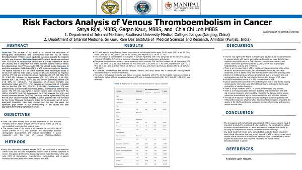 A national inpatient study: Risk factor analysis of venous thromboembolism in cancer