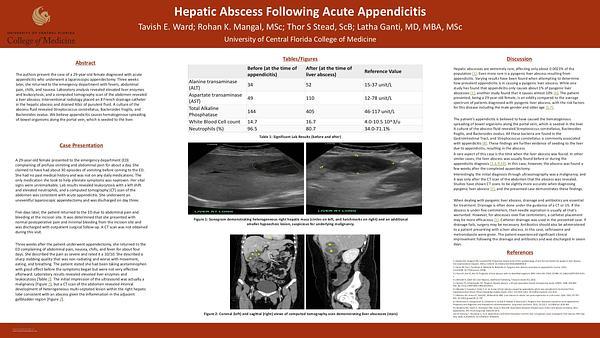 Hepatic Abscess Following Acute Appendicitis