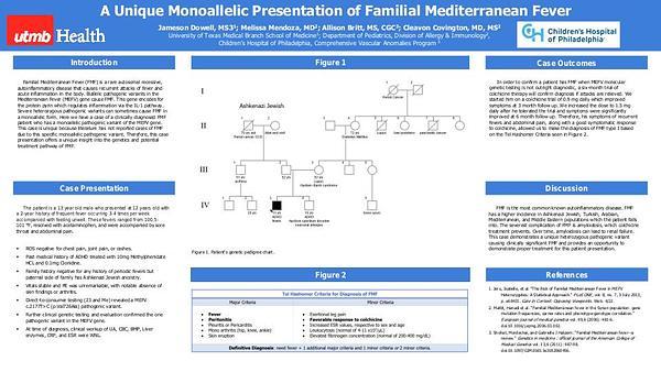 A Unique Monoallelic Presentation of Familial Mediterranean Fever