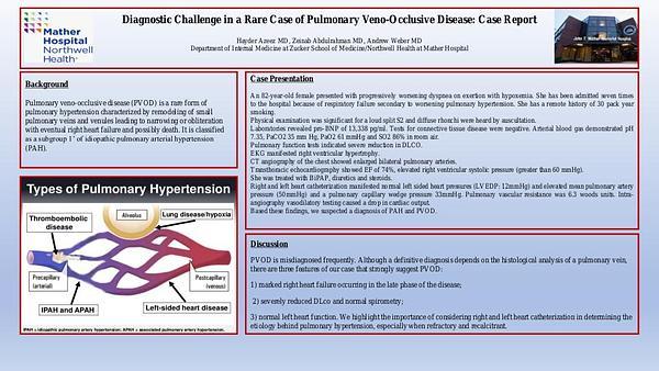 Diagnostic Challenge in a Rare Case of Pulmonary Veno-Occlusive Disease: Case Report