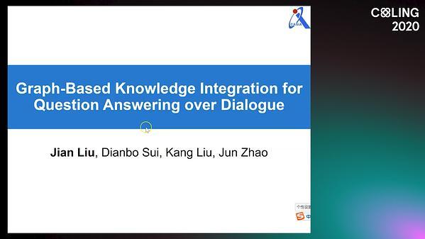 Graph-Based Knowledge Integration for Question Answering over Dialogue