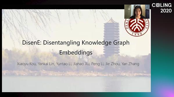DisenE: Disentangling Knowledge Graph Embeddings