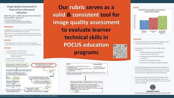 Image Quality Assessment in Point of Care Ultrasound Education