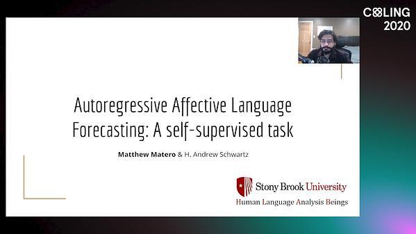 Autoregressive Affective Language Forecasting: A self-supervised task