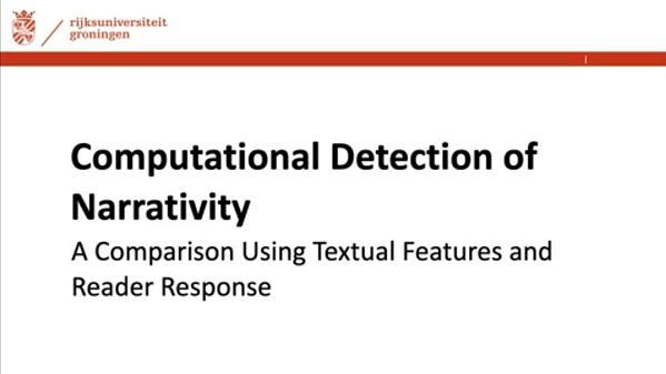 Computational Detection of Narrativity: A Comparison Using Textual Features and Reader Response