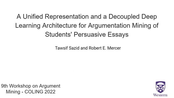 A Unified Representation and a Decoupled Deep Learning Architecture for Argumentation Mining of Students' Persuasive Essays
