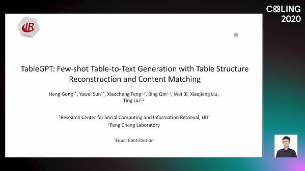 TableGPT: Few-shot Table-to-Text Generation with Table Structure Reconstruction and Content Matching