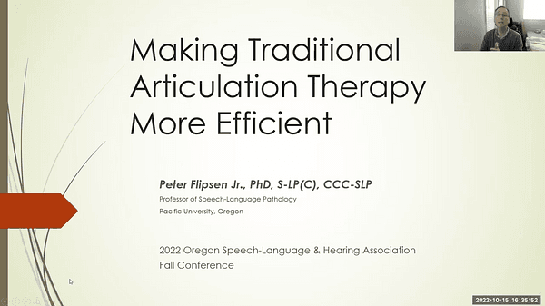 Making Traditional Articulation Therapy More Efficient