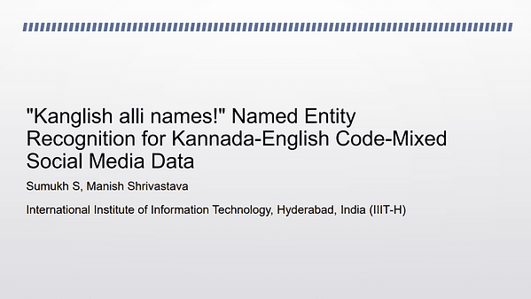 "Kanglish alli names!" Named Entity Recognition for Kannada-English Code-Mixed Social Media Data