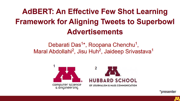 AdBERT: An Effective Few Shot Learning Framework for Aligning Tweets to Superbowl Advertisements