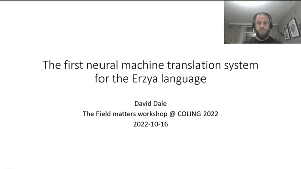 The first neural machine translation system for the Erzya language