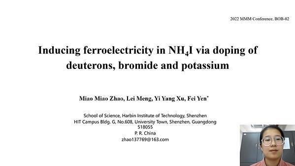 Inducing ferroelectricity in NH4I via doping of deuterons, bromide and potassium